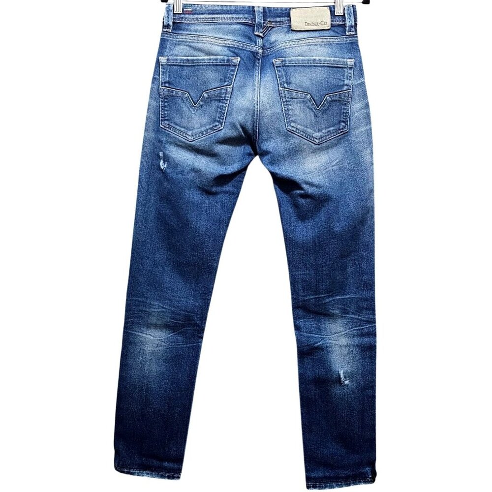 Diesel Men's Distressed Blue Jeans 28x32 Straight Fit Larkee Wash 0808R Stretch - Picture 3 of 16